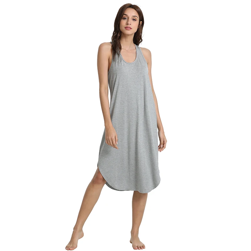 Eco Friendly Sleeveless Racerback Night Shirt Chemise Night Dresses for Woman Breathable Viscose from Bamboo Nightgown