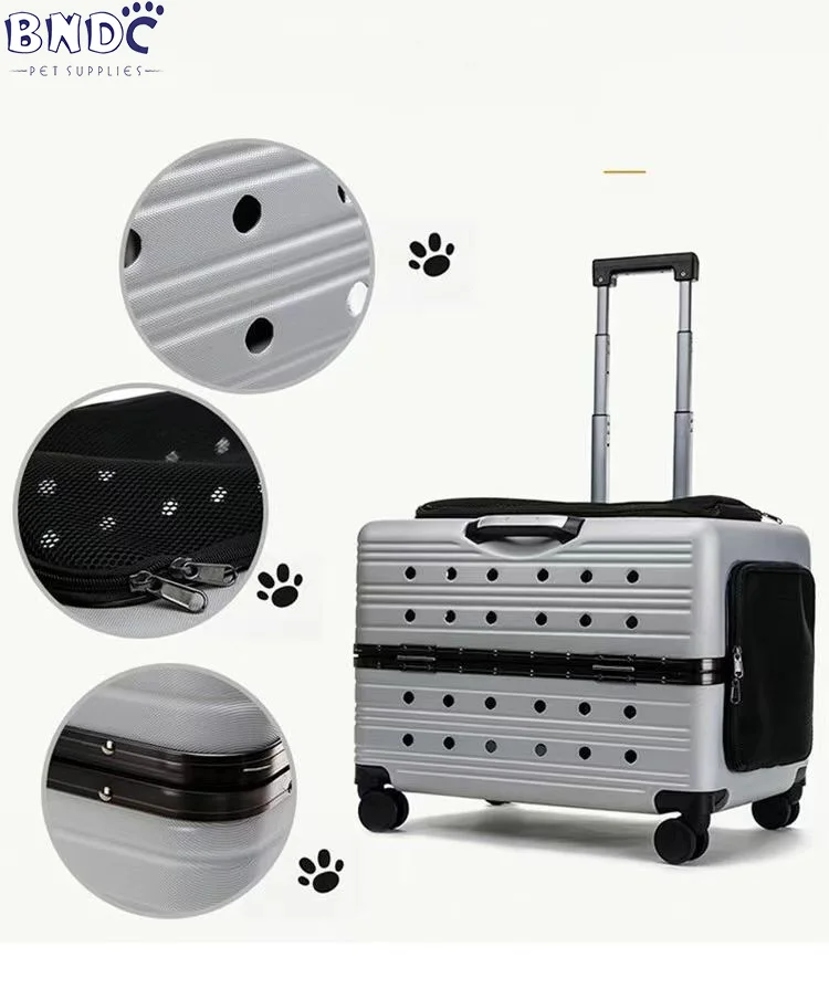 Folding Pull Rod Pet Backpack Travel Cat Box Collapsible Dog Carrier Pet Carriers Pet Trolley Carrier With Wheels