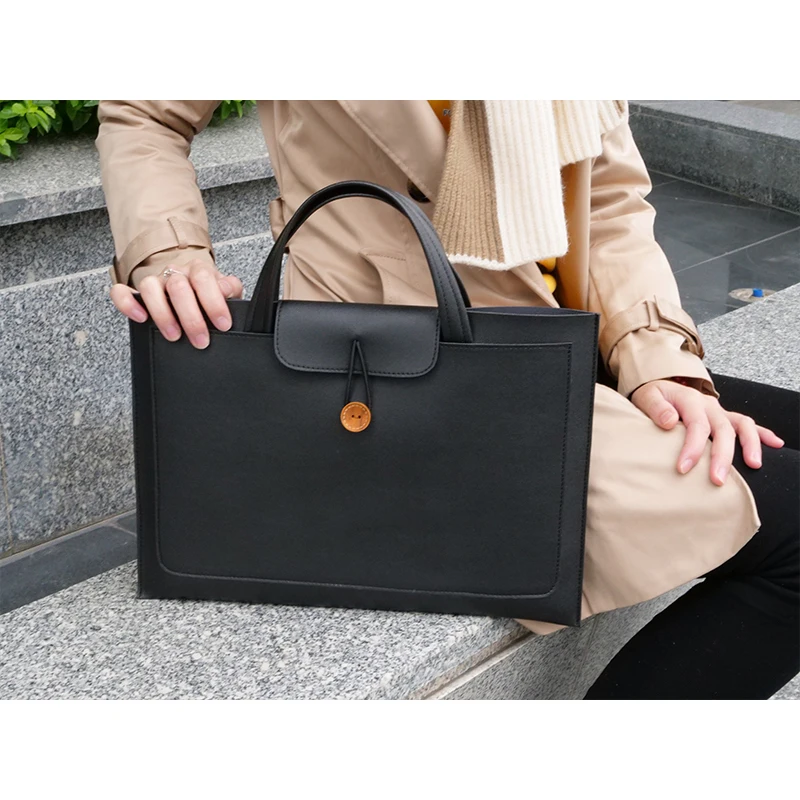 14 inch Laptop Sleeve bag durable pu leather for macbook case 10 12 13 tablet cover bag 15 inch notebook cover black