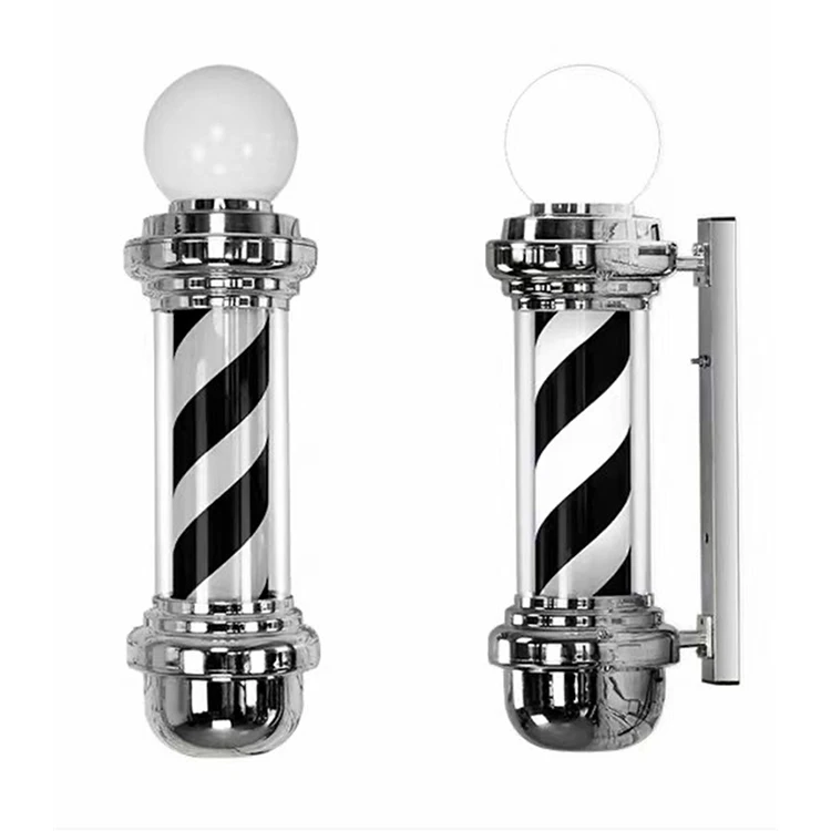 Classical Rotating LED Gold Inflatable Barber Pole Water Proof Spinning Stripes Barber Shop Salon open sign light outdoor