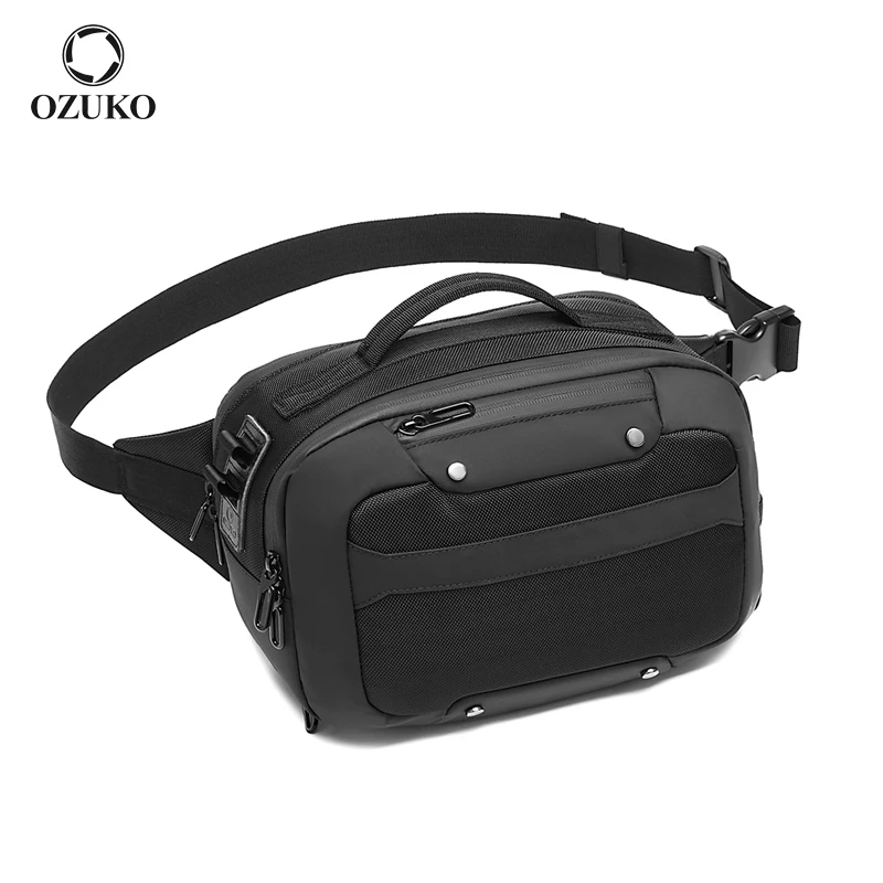 Дизайнерская черная поясная сумка, 9275 2023