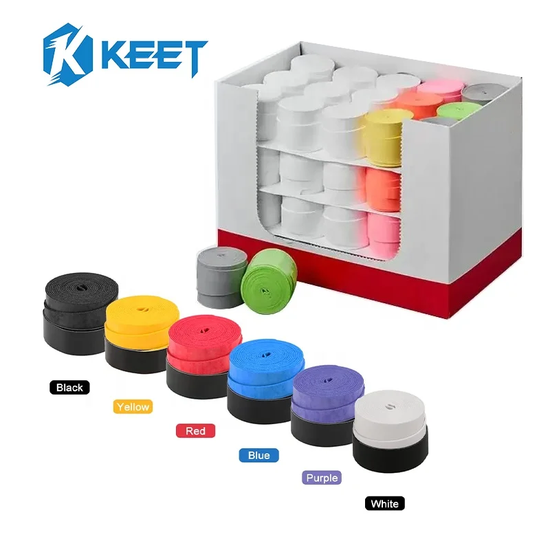 KEET Sports Wholesale Tennis/badminton/pickleball Padel Sticky Overgrip Paddle Sports Controller Slip Custom Overgrip