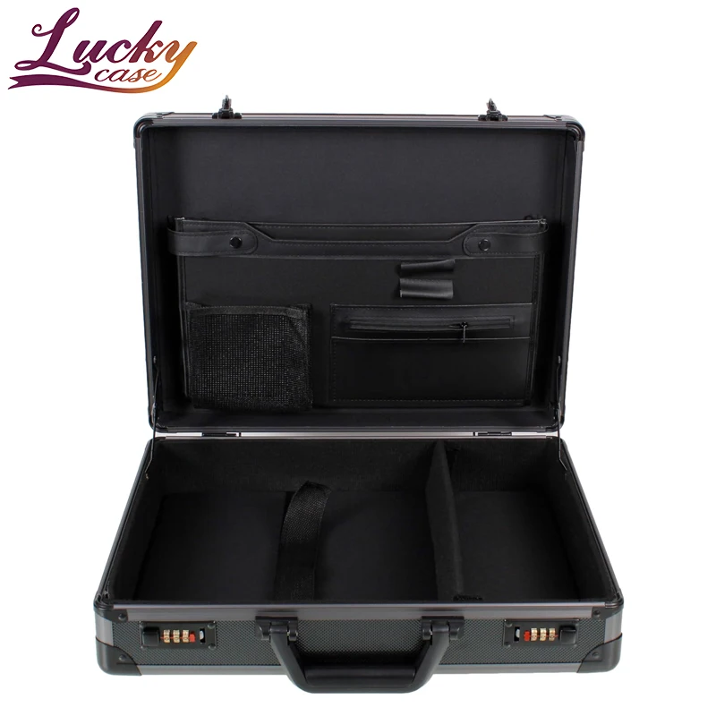 Combination Lock Briefcase Storage Aluminum Case Black Aluminium Briefcase Business Office Travel Work Laptop Bag