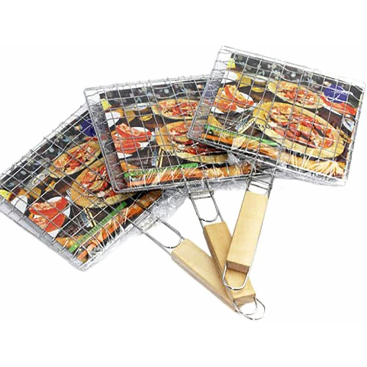 Fish grilling basket expanded metal mesh for bbq grill netting reusable bbq grilling net