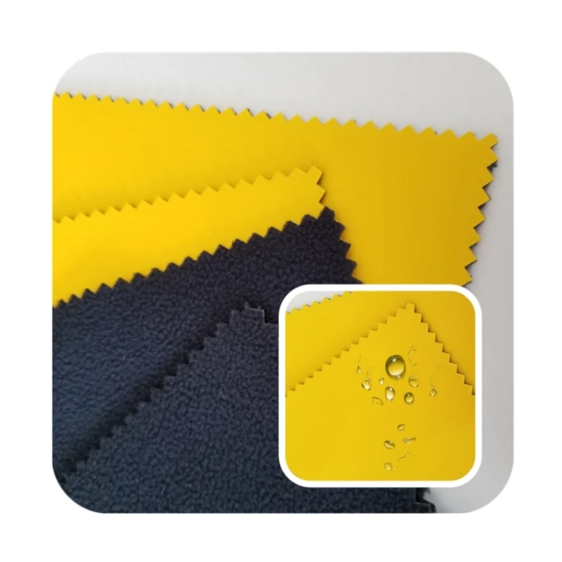 J3/O1KO4-1 100% poly knit jersey 75D PU color breathable membrane laminated fleece outdoor jacket fabric