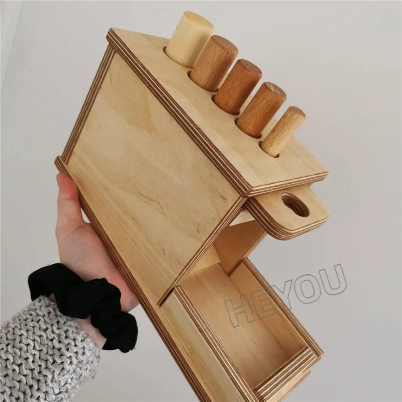 Montessori Cylinder drop Learning Educational Toy for Toddlers Unisex Baby Wooden toys