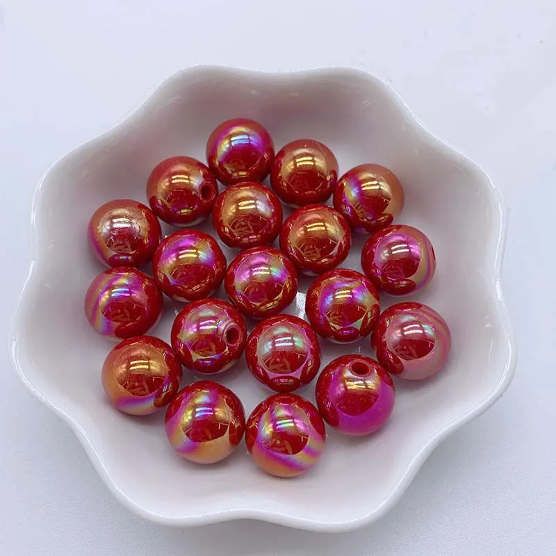 Hot Sale 500G/bag Acrylic Beads AB Plating Plastic Round Loose for Mobile Phone Chain Bracelet Jewelry Making