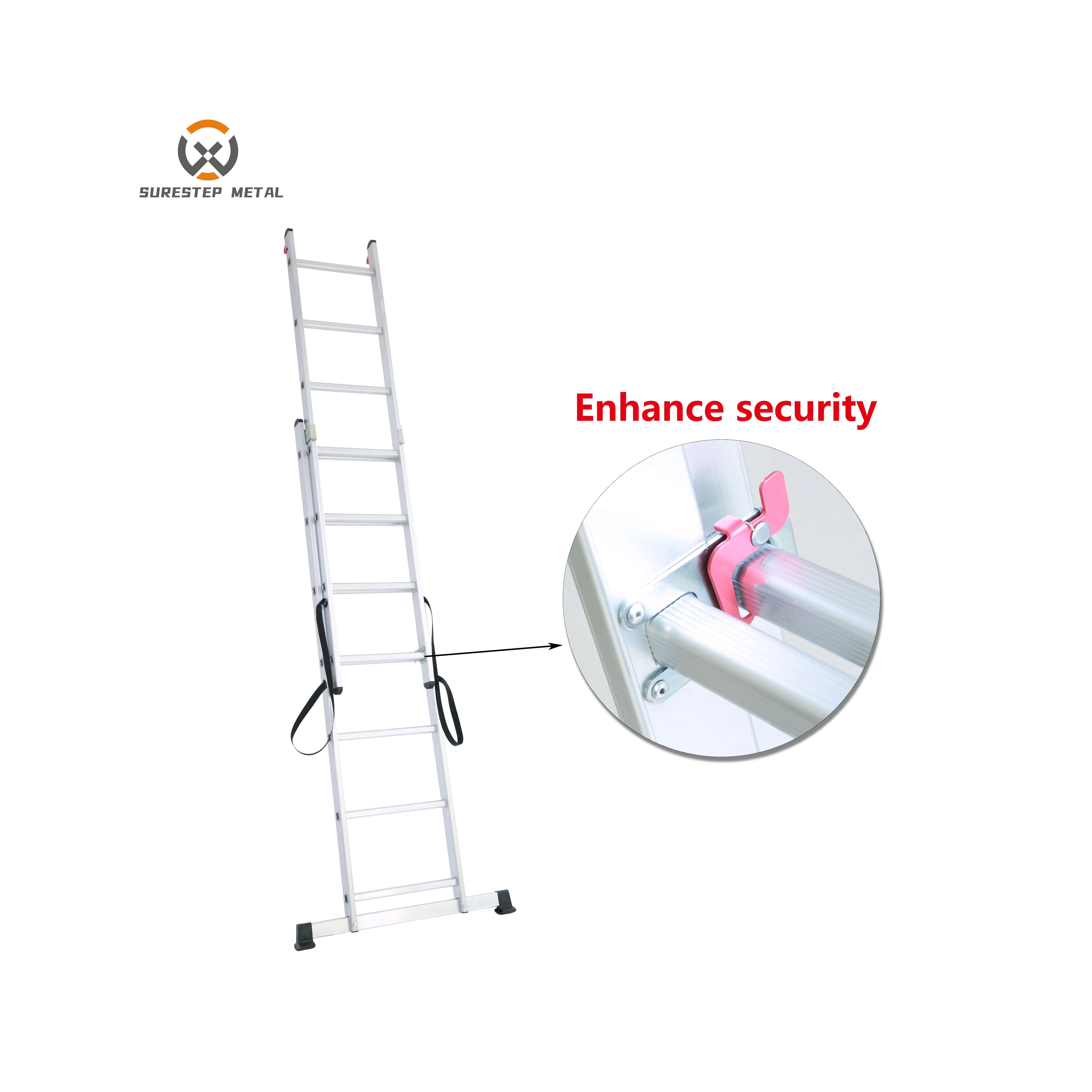 Алюминиевая Высококачественная складная лестница, удлинитель из двух частей, Комбинированная лестница устойчивости