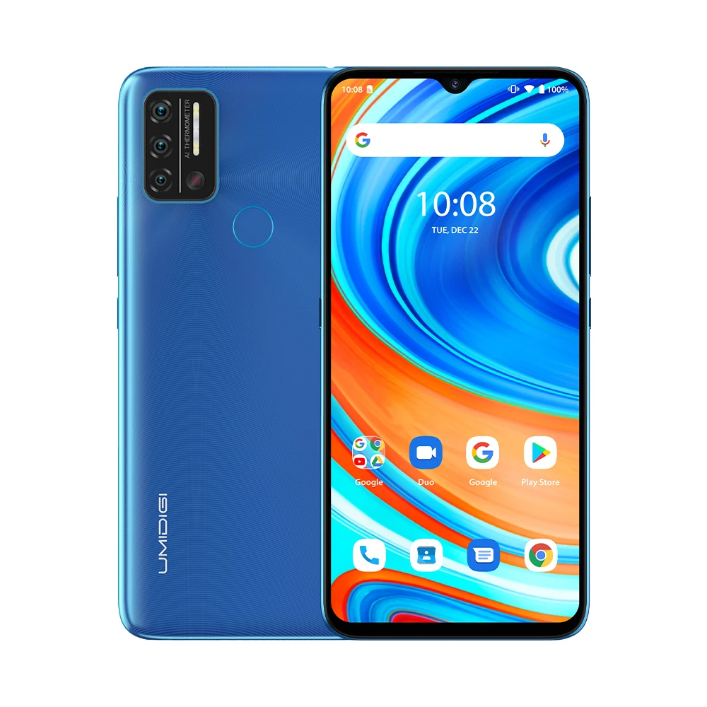 UMIDIGI A9 смартфон на Android, глобальная версия, 6,53 дюймов, разблокировка лица, 3 ГБ ОЗУ 64 Гб ПЗУ, 13 МП, тройная камера, Восьмиядерный, 5150 мАч