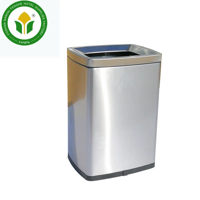 Household kitchen indoor 30L polishing metal trash can waste bin dustbin