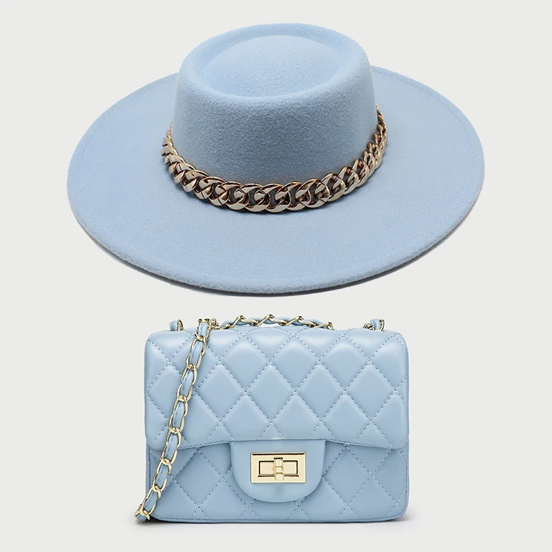 Manufactory Direct Purse Sets cute handbags woman luxury Jazz sunshade hat and purse sets