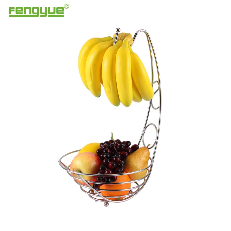 Wholesale Fashion Metal Wire Fruit Basket With Banana Holder