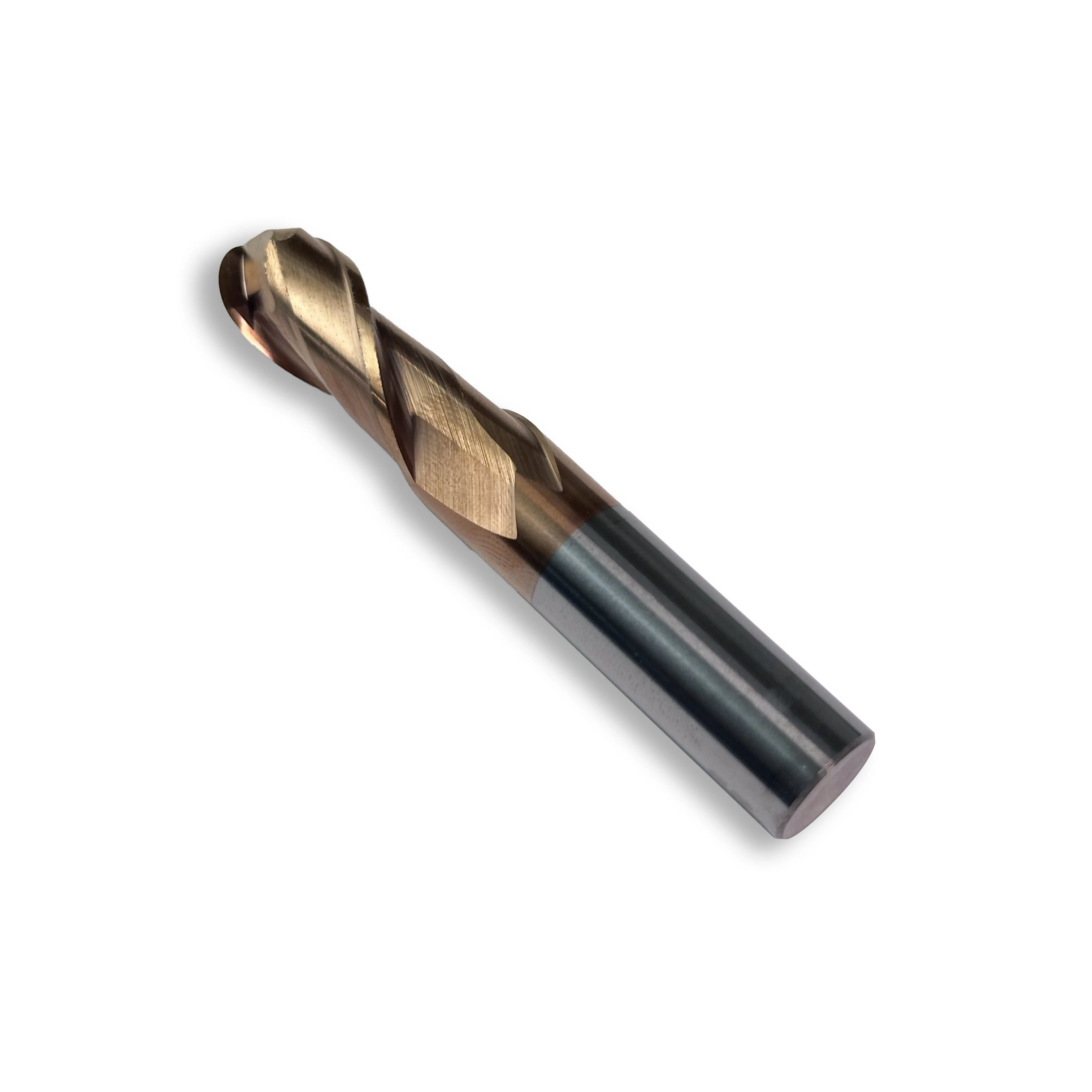 Low price Rigid Tisin Coated Carbide Double Flutes Ball Nose End Mill Cutting Mill Machine