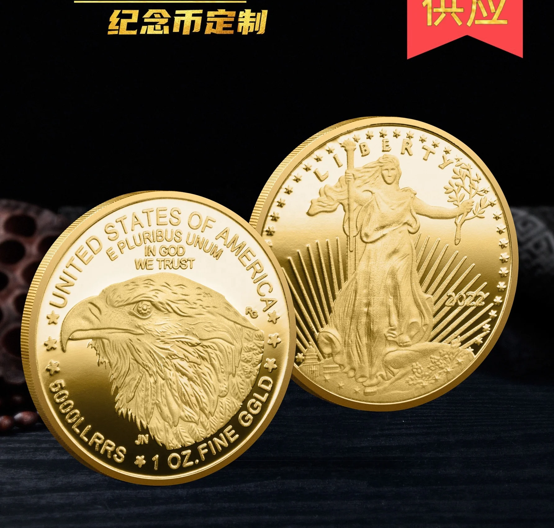 Customized new style statue of liberty commemorative coin souvenirs jewelry