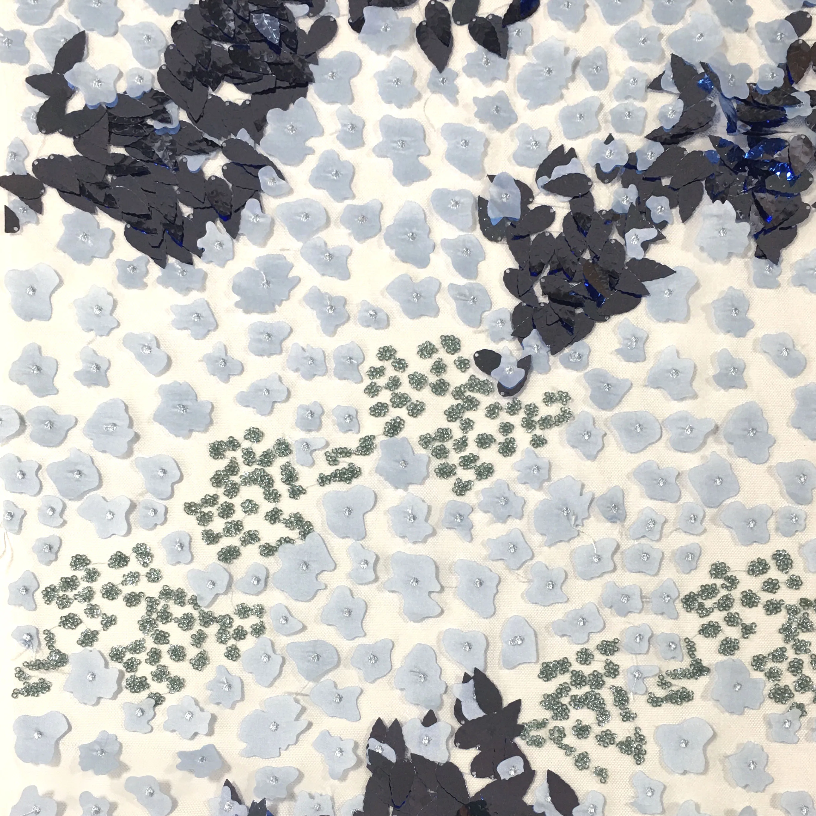 
Multicolor spots pattern mesh 3d laser sequins embroidered fabrics for women dress 