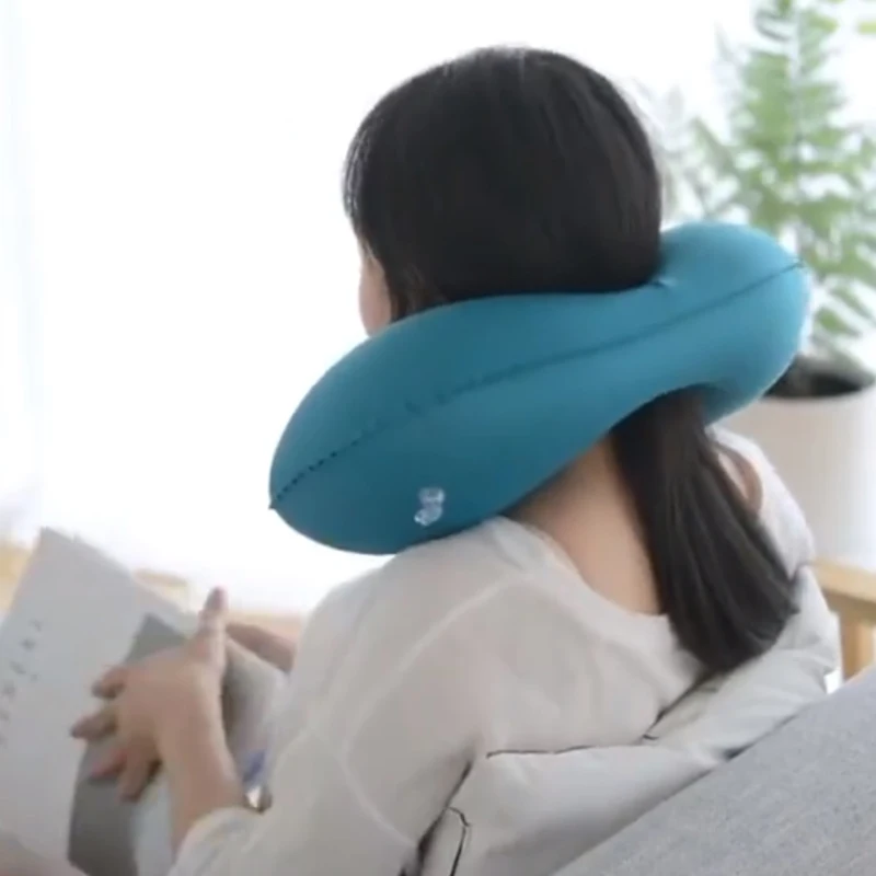 Milk Silk U-Shaped Travel Neck Inflatable Pillow Soft Ultralight Portable