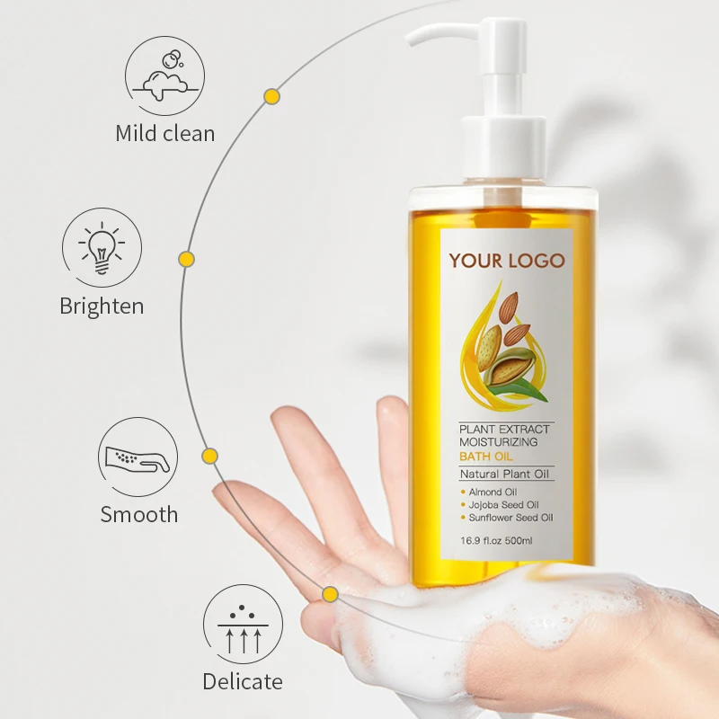 OEM миндаль оптовая продажа глубокое очищение органическое полностью натуральное душевое масло увлажняющее пенообразующее банное от