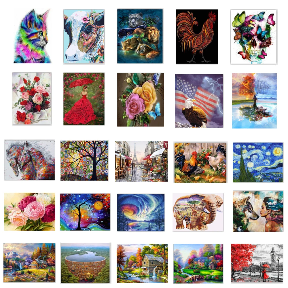 
chenistory top selling amazon custom diamond painting full square rhinestones embroidery diamond paintings kits for art work 