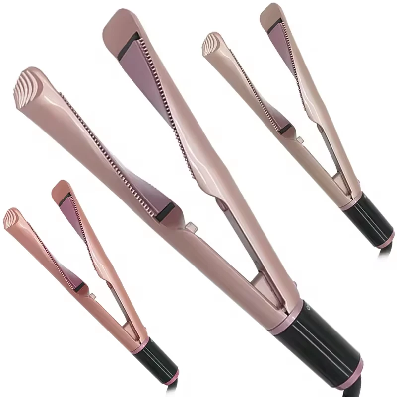 LCD Display 450 Degree PTC Private Label Professional fabricantes de planchas para el cabello 2 in 1 Straightener Curler