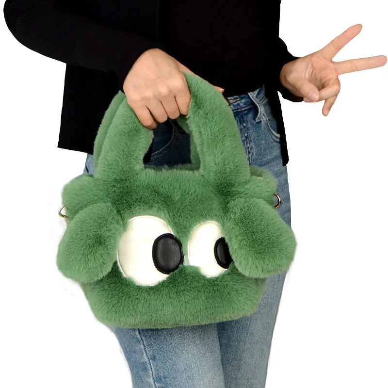 Wholesale Minimalist Design Fluffy Warmer Faux Fur  Bag For Women Purse Handbag Plushy Soft Shoulder Bags