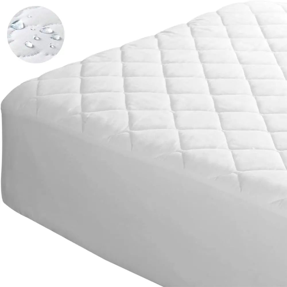 Waterproof Mattress Protector Premium with 4 Layer Protection Breathable Fitted Machine Washable and Vinyl Free