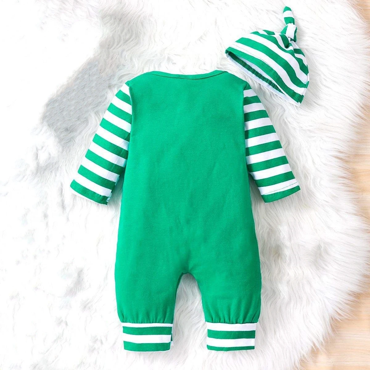 2 Pieces New Year Baby Clothing Set Baby Christmas Clothes Long Sleeve Romper And Hat My First Christmas