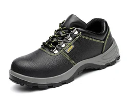 High-top two-layer leather injection labor insurance PU polyurethane solid sole work Anti-puncture and puncture safety shoes