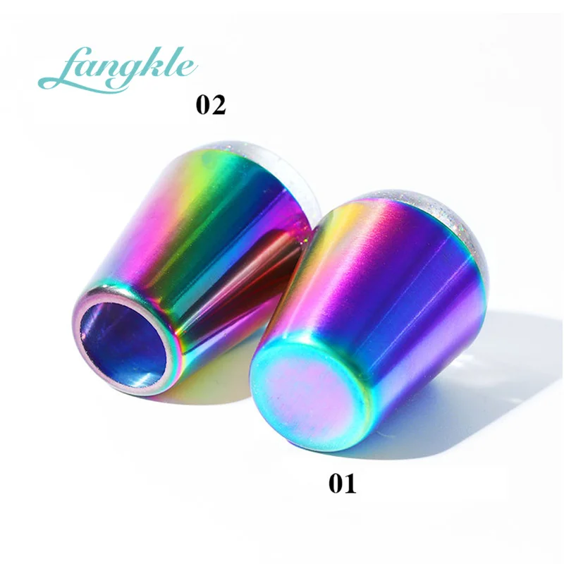 Hotselling Holographic Color Metal Silicone 55*40MM Nail Stamper For French Nail