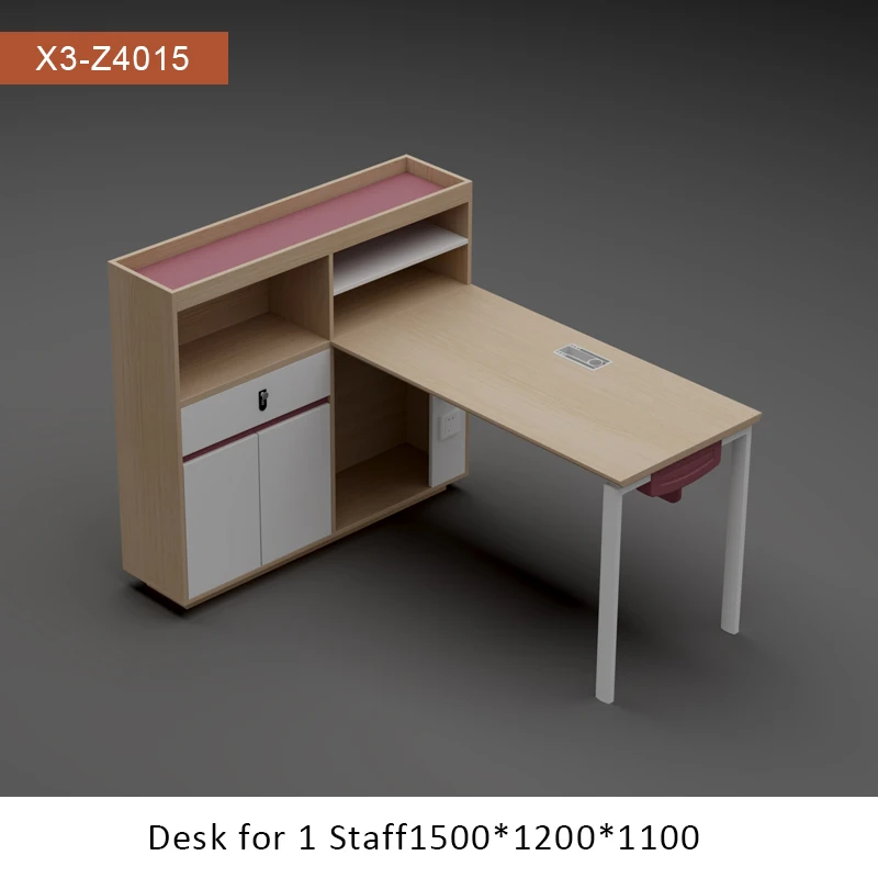 Fancy Oak wooden modern expandable computer desk Staff Desk