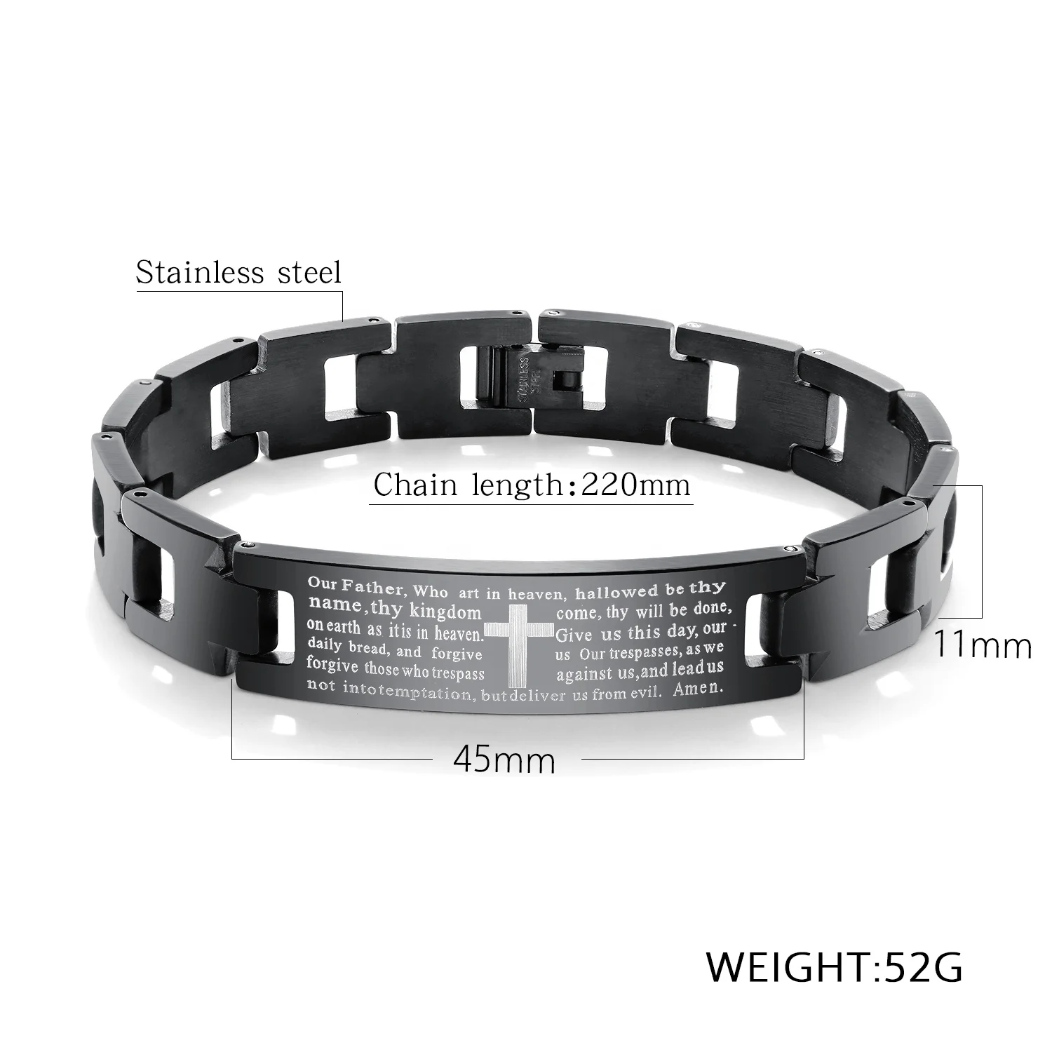 European Agressive Stainless steel bracelets with bible characters  for men