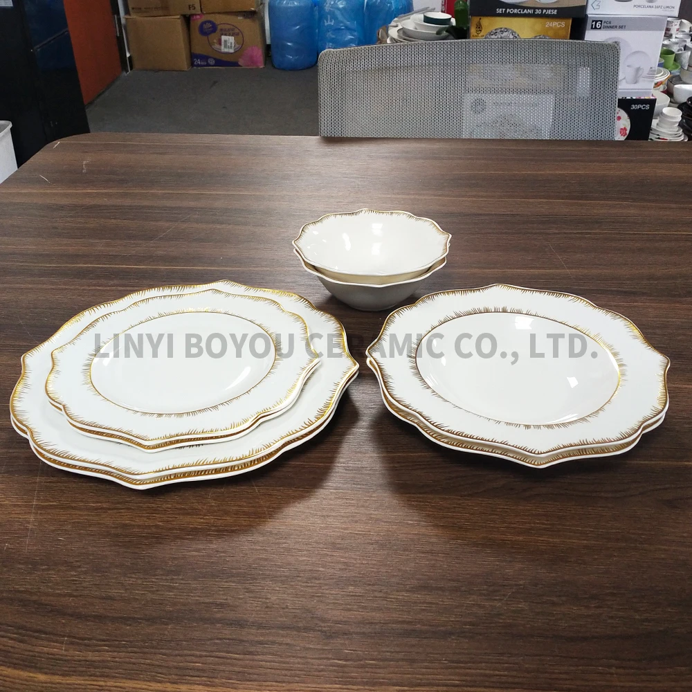 24 pieces ceramic dinnerware set Ceramic Tableware factory supply accept customize design