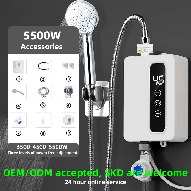 5.5KW High Quality Wall-Mounted Tankless Variable Frequency Constant Temperature Instant Water Heater Electric Water Heater