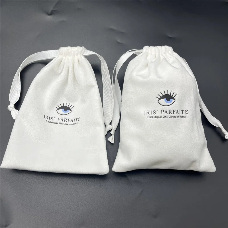 Luxury Jewelry Pouches with Custom Logo Soft Velvet Fabric Small Drawstring Bag Velvet Gift Packaging Bag