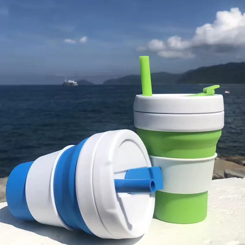 Bpa Free Portable Bottle Collapsible Travel Cup Drinking Cup Retractable Silicone Foldable Travel Mug Water Cup