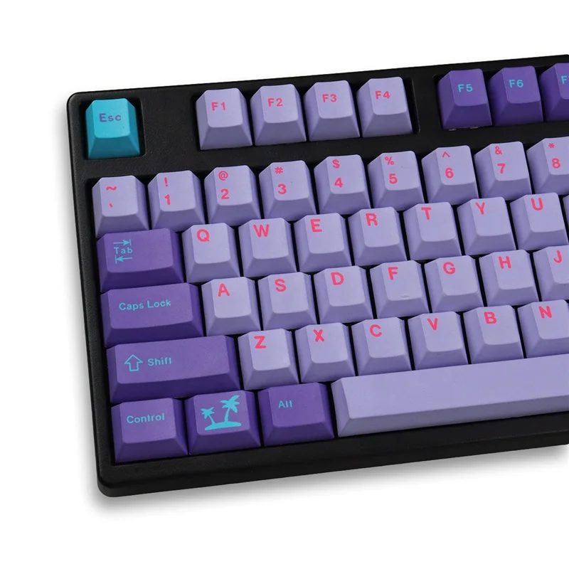 GMK Vaporwave Color Matching Keycaps PBT Dye Sublimation Keycap For Mechanical Keyboard Cherry MX Switch Keycaps 129 keys