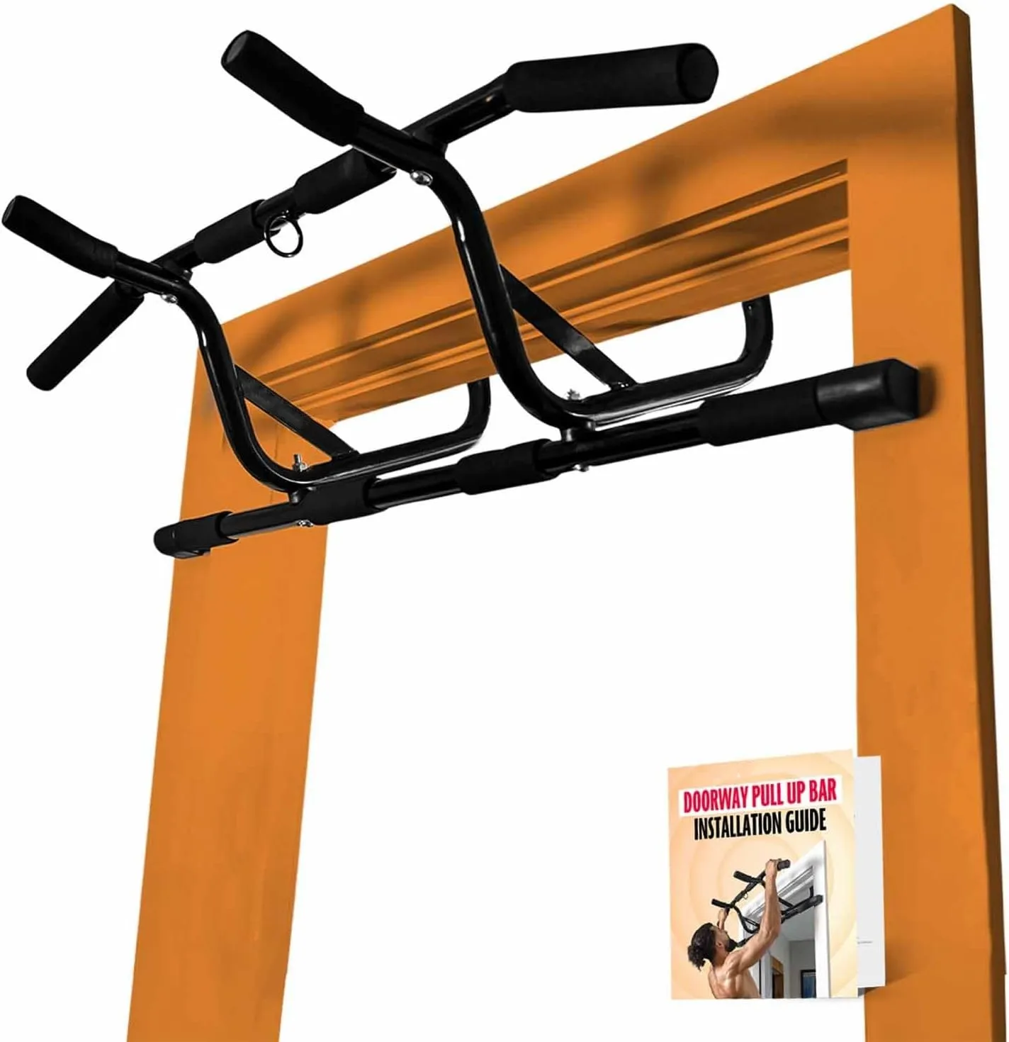 Wellshow Sport Doorway Pull Up Bar Doorway Chin Up Dip Bar Dip Stands with No Screwing No Slipping Hanging Bar