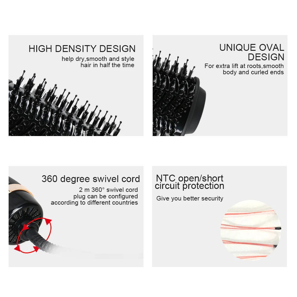 
Ulelay OEM and ODM planchas de cabello cepillo 3 en 1 round brush blow dryer in one titanium ceramic proffesional hot air brush 