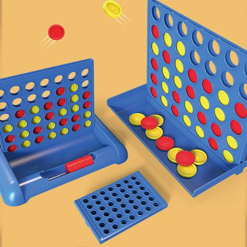 4 in a Row Game Middle Size Classic Plastic Board Game Connect Four 4 in A Row Set Strategy Games for Family Kids and Adults