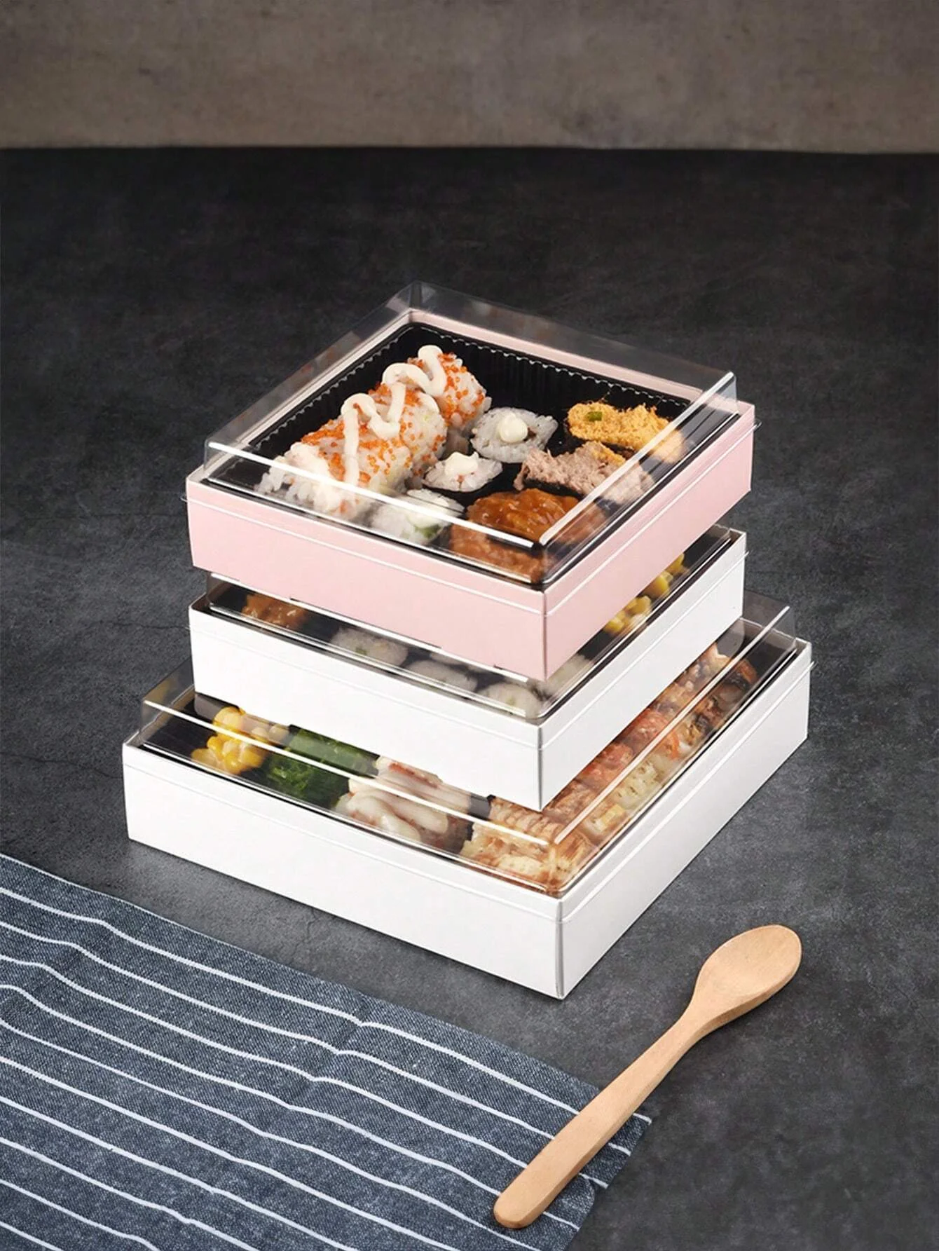 Sushi Dessert Packaging Box, Tiramisu Mousse Cake Bento Box, Light Meal Japanese Food Container