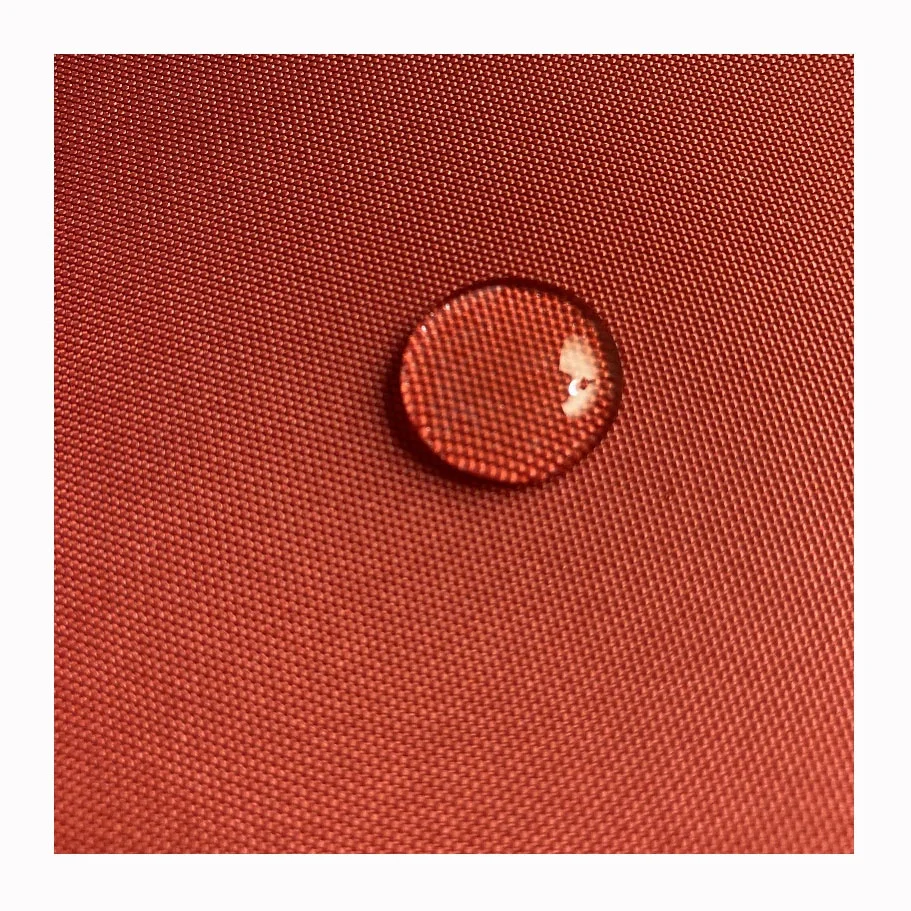 Red Nylon Ballistic N400D*N400D plain  WR clear PU coating #BT1093