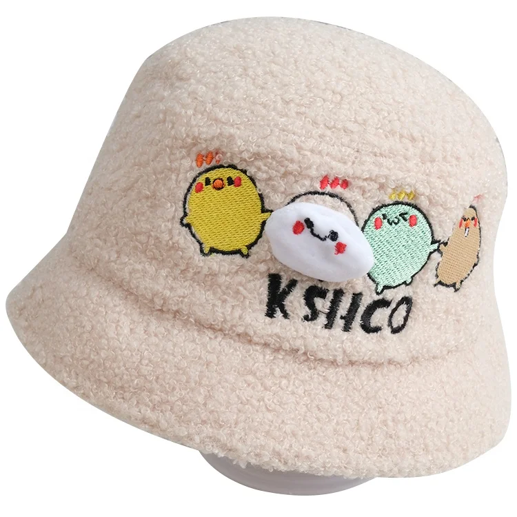 Winter Korean Version Lamb Wool Fishing Hat Autumn Cute Four Chicken Baby Warm Hats