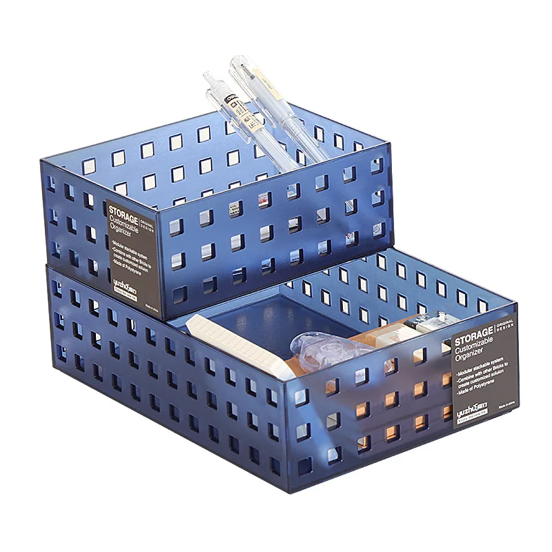 Factory price PS plastic storage organizer transparent tableware storage bin