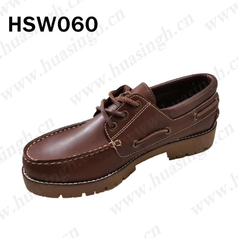 LXG,red brown color moccasin shoes with stitching rubber outsole classic style genuine cow leather upper social shoes HSW060