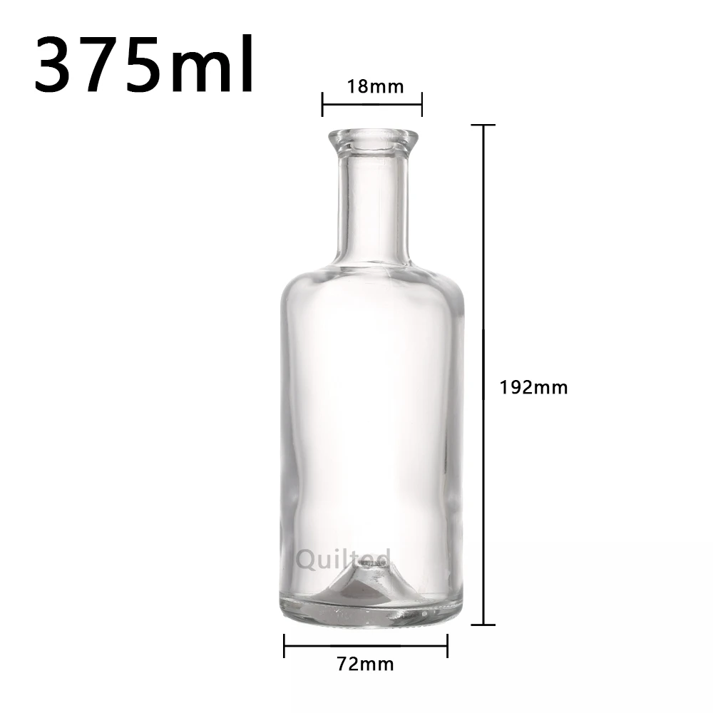 Wholesale 375ml 750ml Glass Spirit Bottle Gin Whisky Rum Vodka Wine Glass Bottles With Stopper Cork