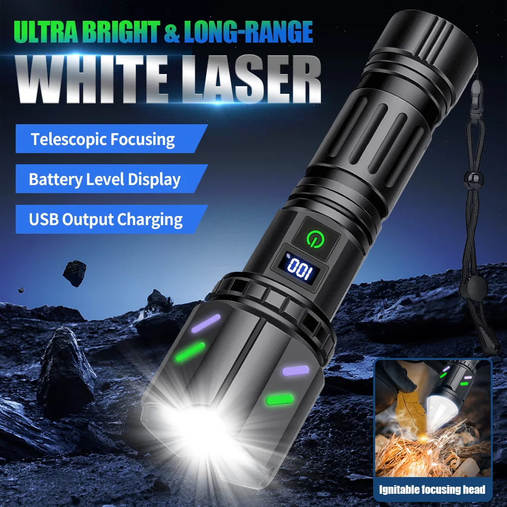 Portable Multi-Functional Ultra Bright Flashlight Aluminum Alloy telescopic focusing ignition flashlight