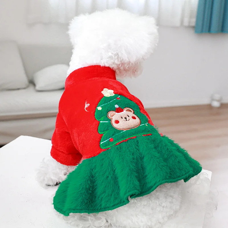 Christmas winter pet clothing dog cat dress pet costume
