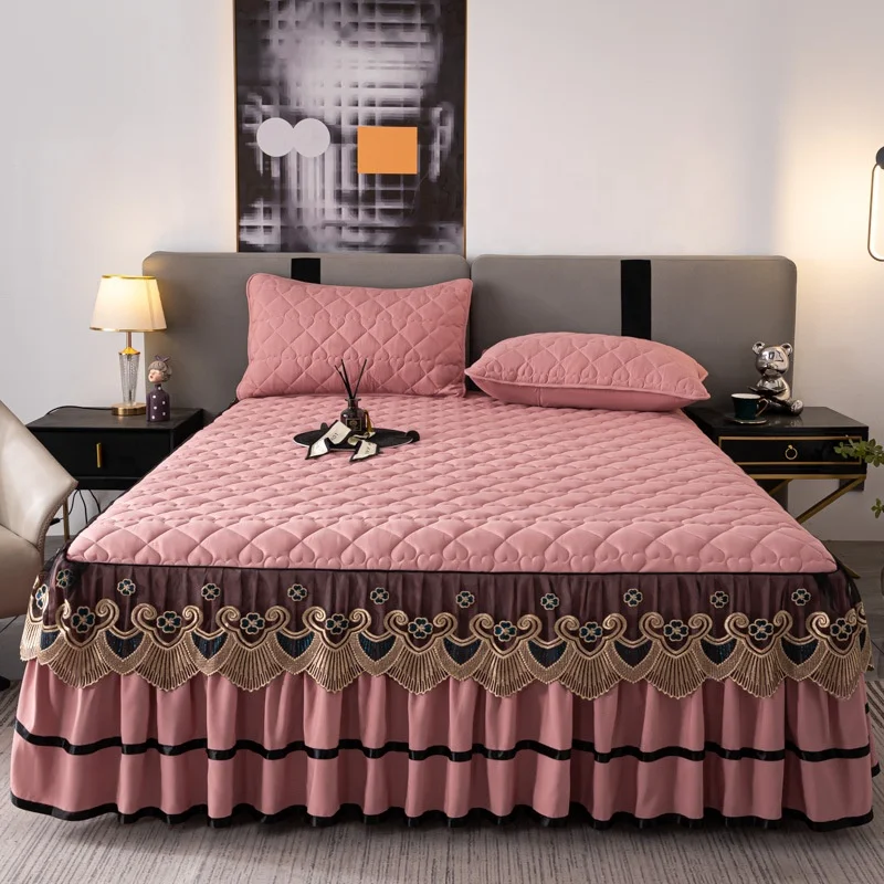 King Queen Dorm Single Size Bed Sheets Skirt with Elastic Belt Bed Skirt Set Home Hotel Bed Skirt Covers