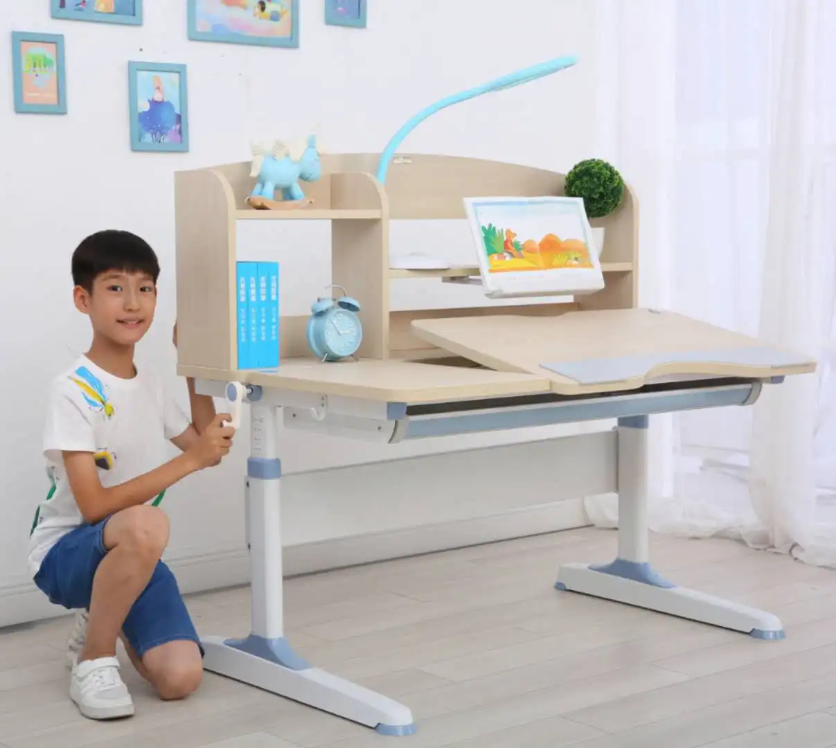 
Kid Srite height adjustable bedroom desk computer ergonomic desk kids modern study desk 
