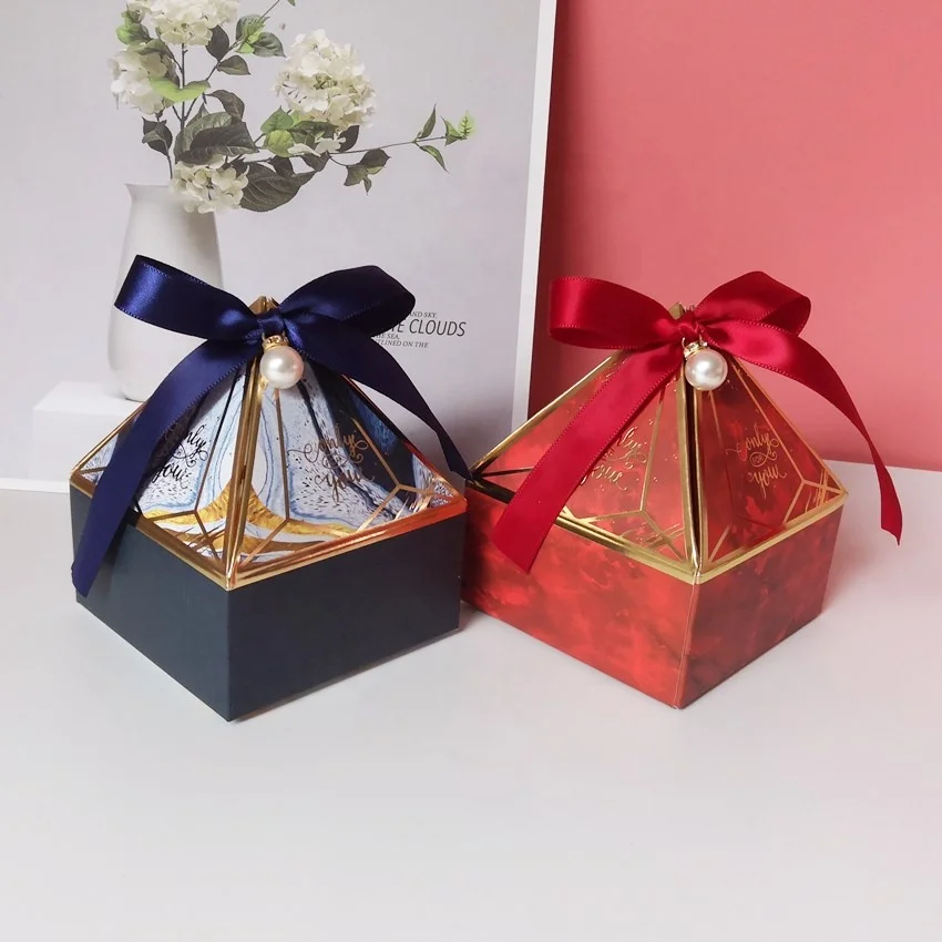 Fancy wedding candy boxes luxury favor gift candy box for children and custom logo give away gift boxes