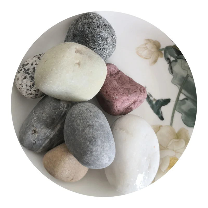 Wholesale river rock landscaping luminous flooring garden grey pebble